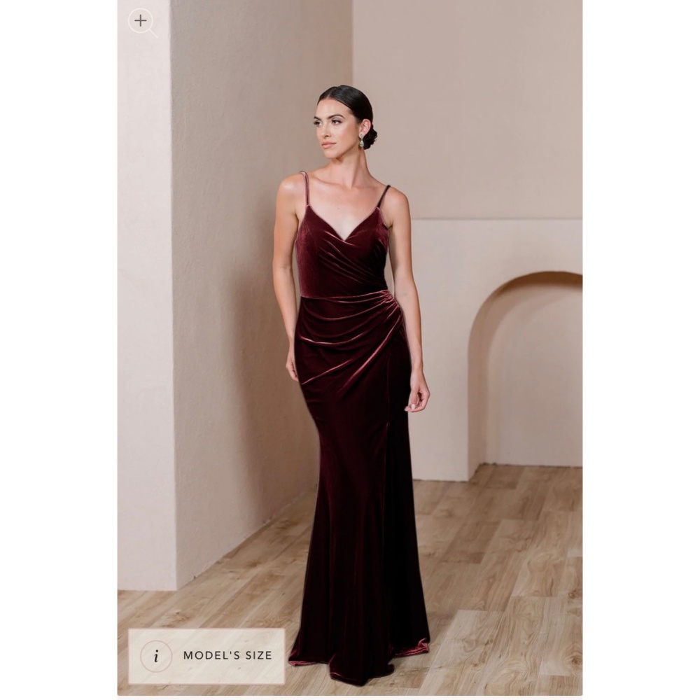 Revelry Rory Velvet Dress Burgundy size 2 petite